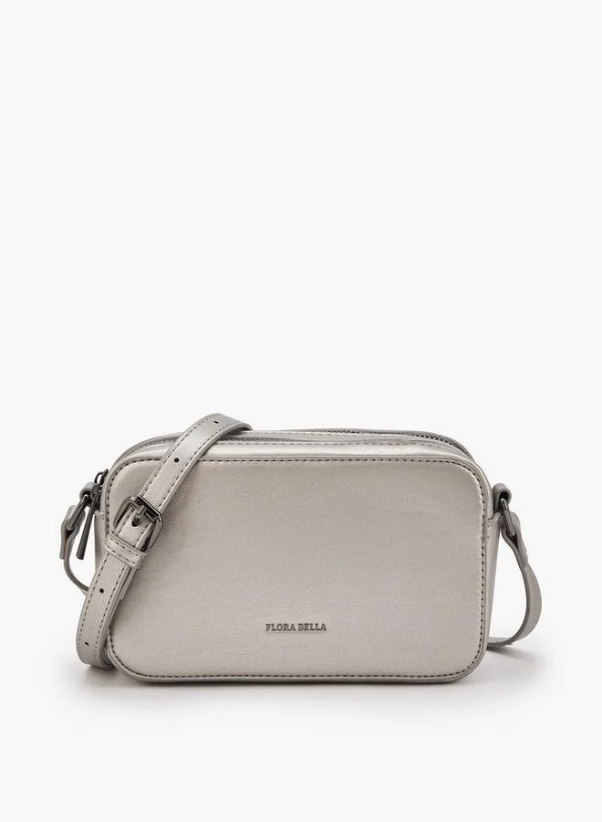 Flora Bella Metallic PU Crossbody Bag Grey