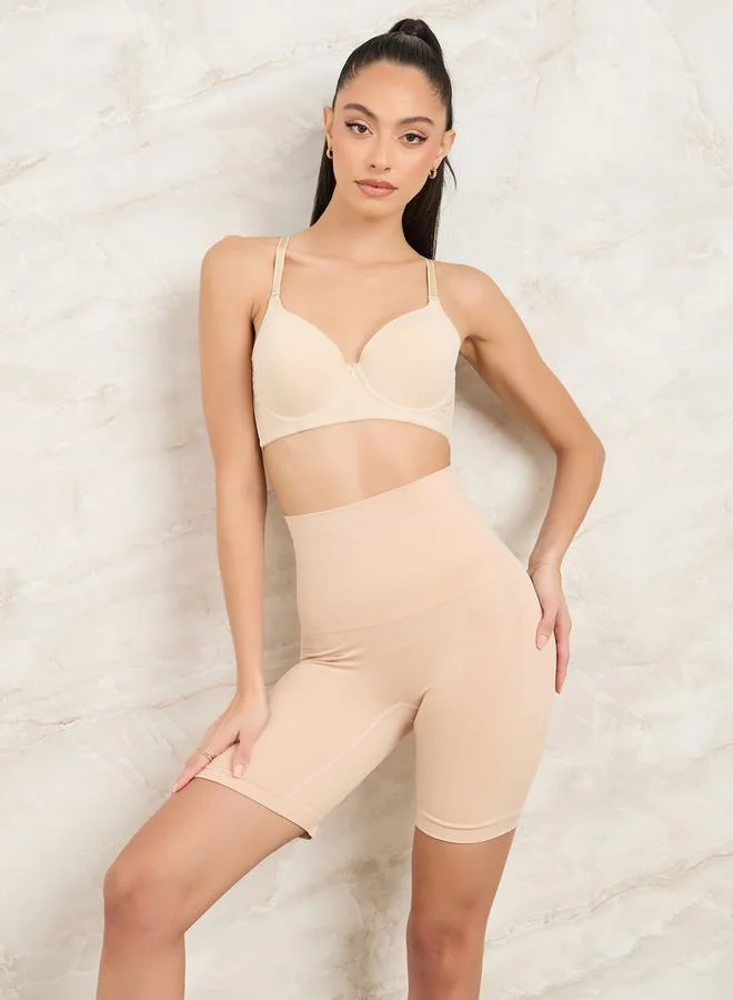 High Waist Tummy & Thigh Slimmer Shapewear Beige