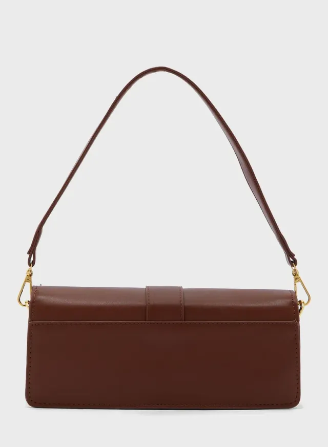 Buckle Detail Baguette Shoulder Bag – image 2