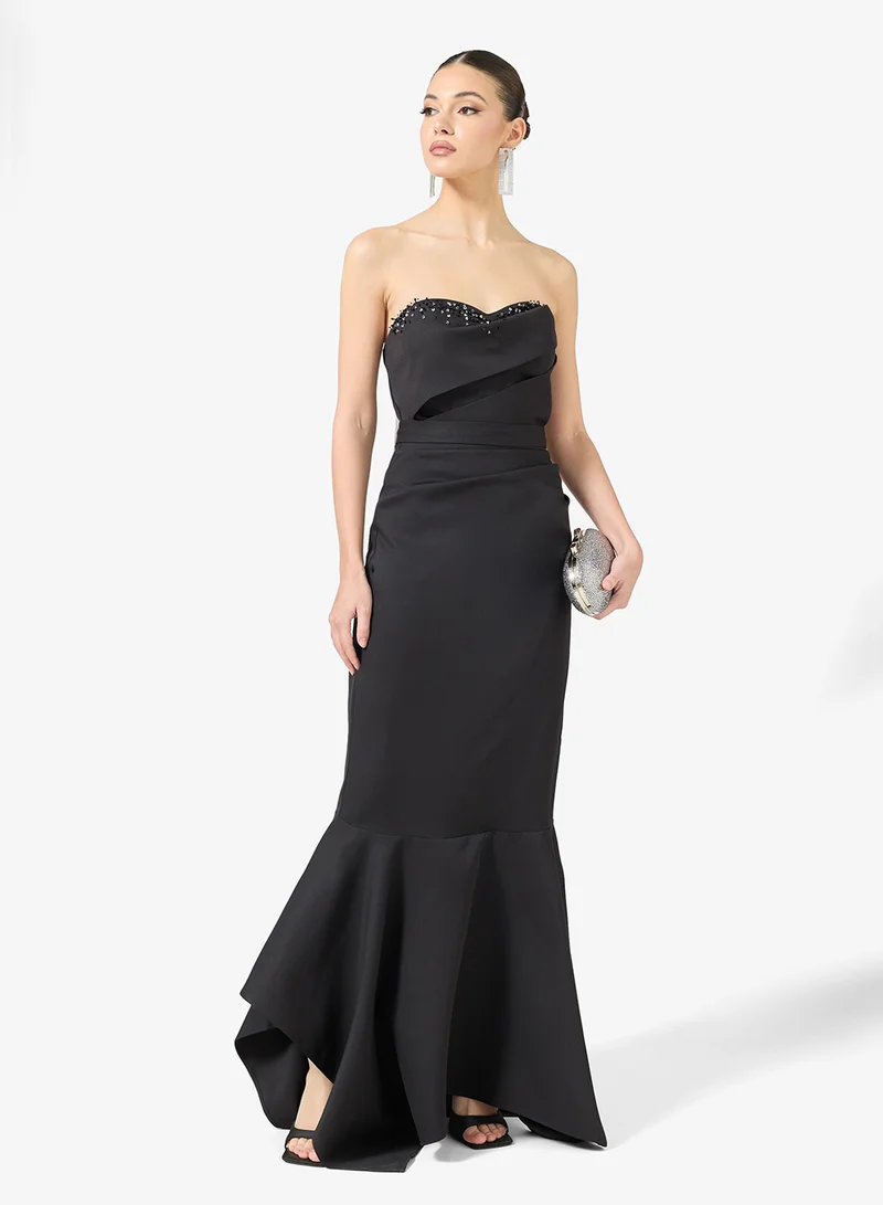 Jeweled Off-Shoulder Mermaid Gown