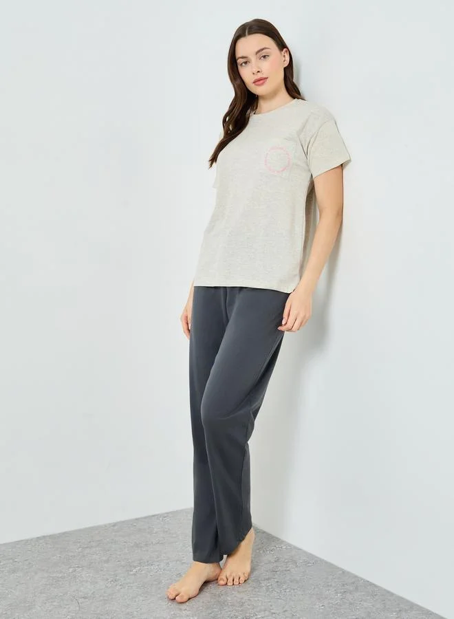 Women's Miracles Pocket Print Pyjama Set Gray