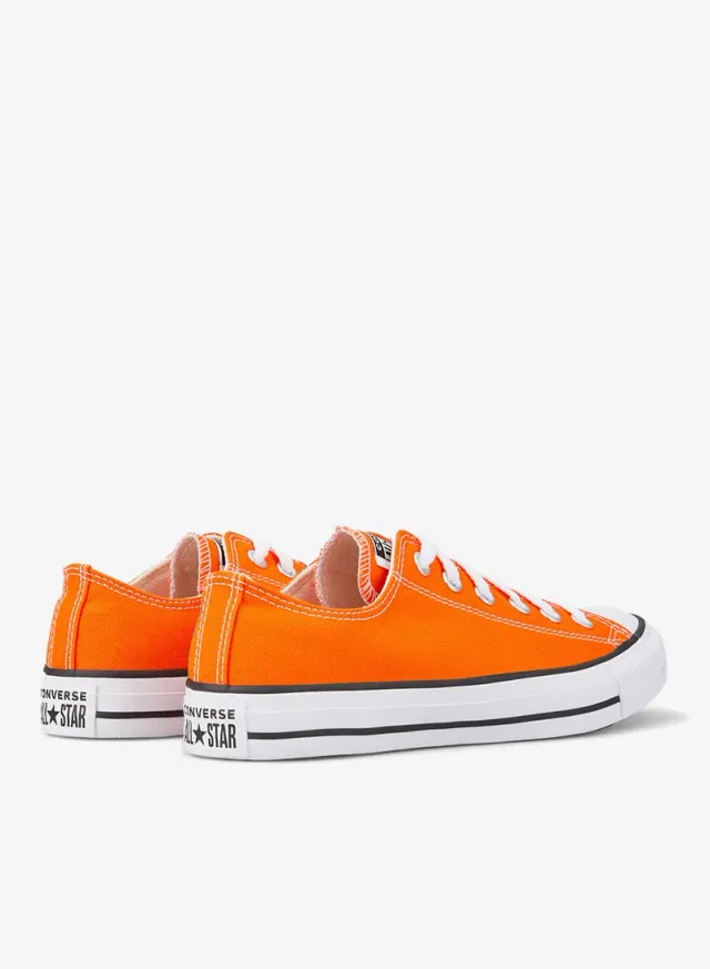 Orange Unisex Canvas Low-Top Sneaker with Rubber Sole – image 3