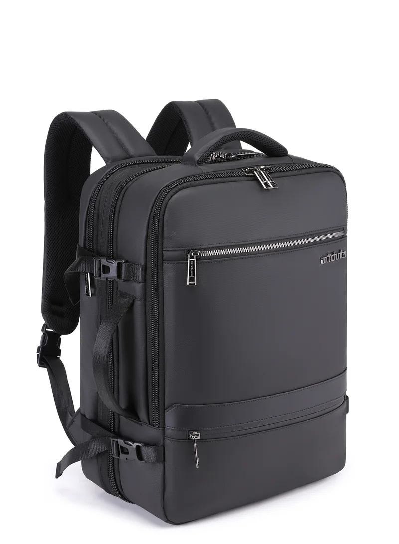 Expandable Water Resistant Travel Laptop Backpack Black