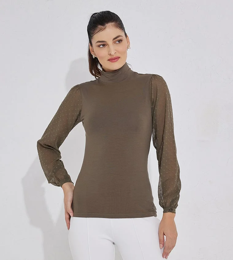 Beverly Hills Polo Club Women's Knit Top Earthy Taupe