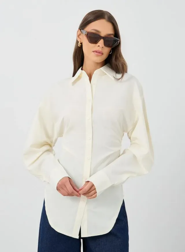 Gathered Slim Waist Shirt