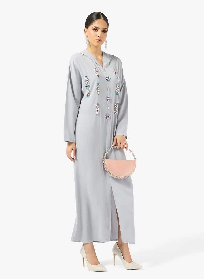 Embellished Hooded Jalabiya