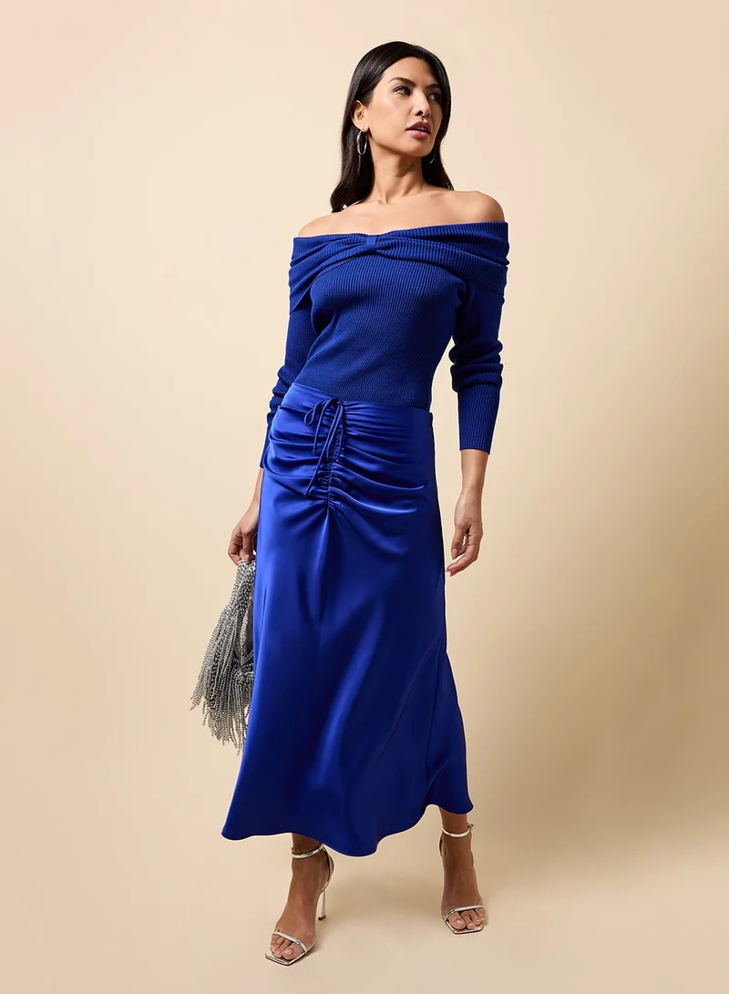 High-Waist Flared Maxi Skirt