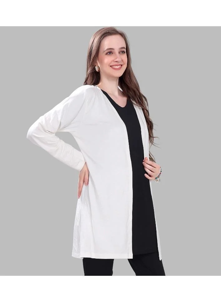 TUMMY Bamboo Cotton Maternity Shrug Off White