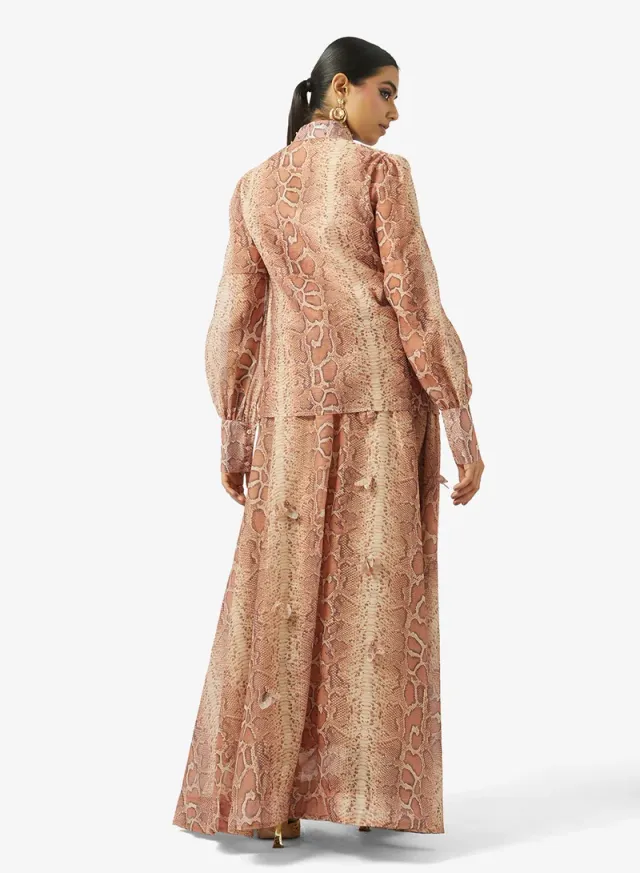 Printed Top & Skirt Set Pastel Pink – image 2