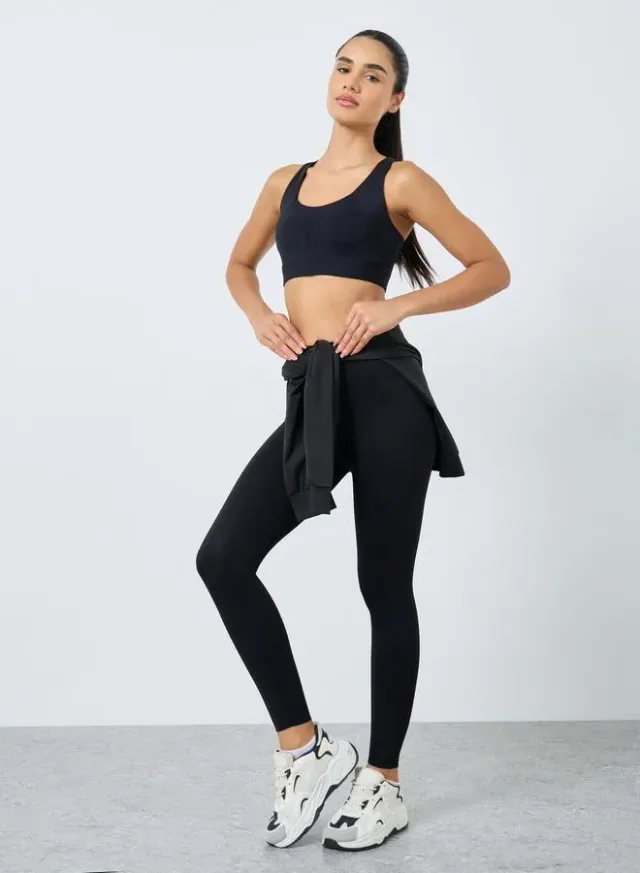 Perforated Racerback Hook-and-Eye Sports Bra – image 2