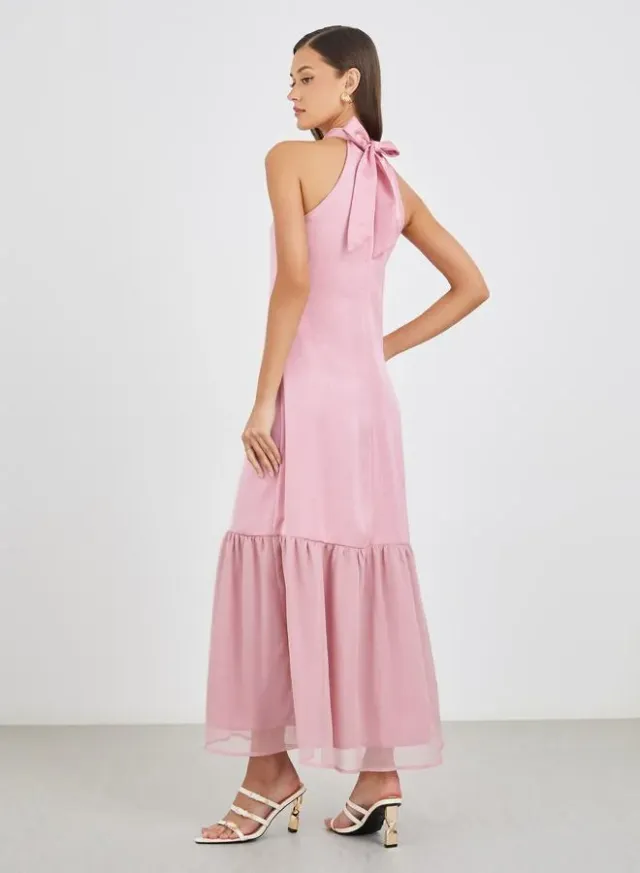 Halter Neck Sheath Maxi Dress – image 5