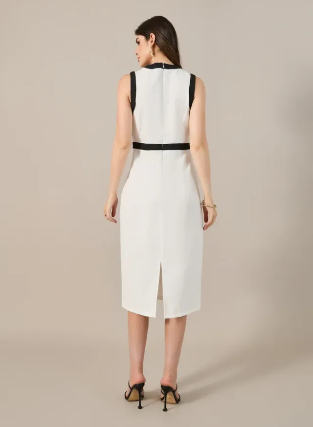 Sleeveless Sheath Dress White – image 5