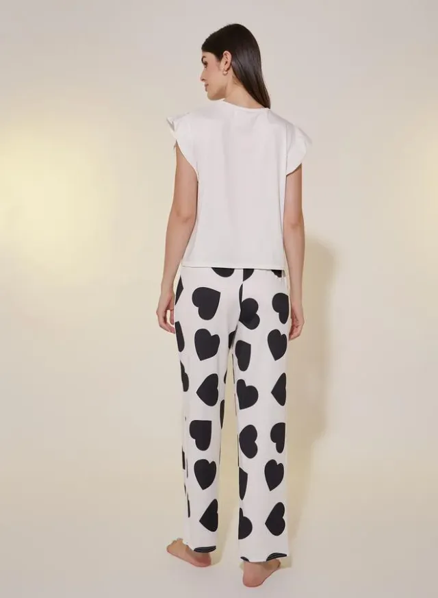 Heart Print Ruffled Pajama Set – image 4