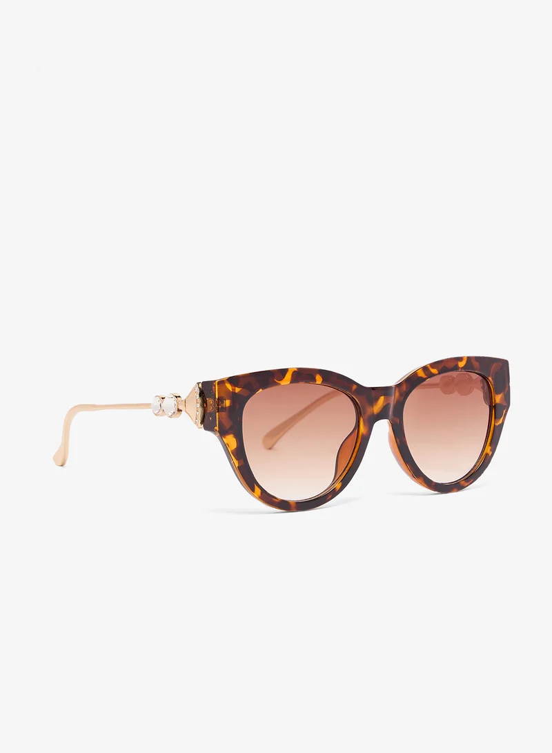 Polarized Cat Eye Animal Print Sunglasses