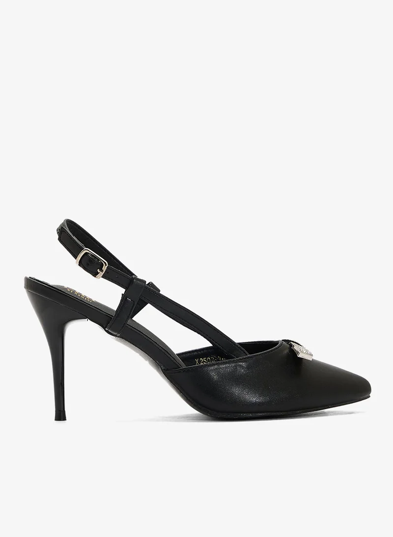 Slingback Heeled Pumps Black