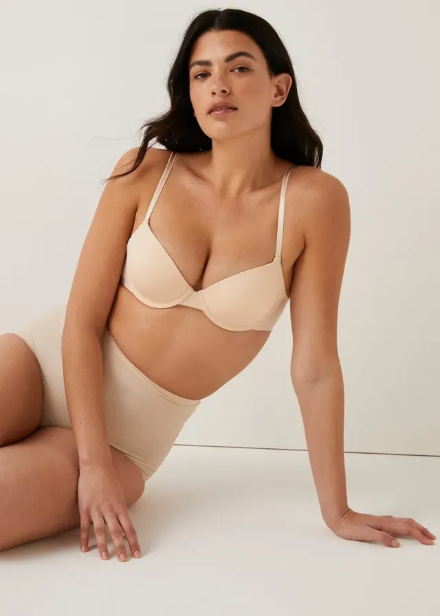 2-Pack Underwired Padded T-Shirt Bras - White and Nude – image 3