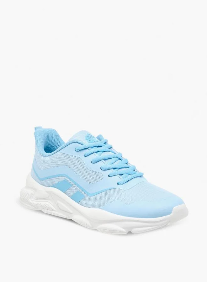 Women's Textured Lace-Up Sports Shoes Blue