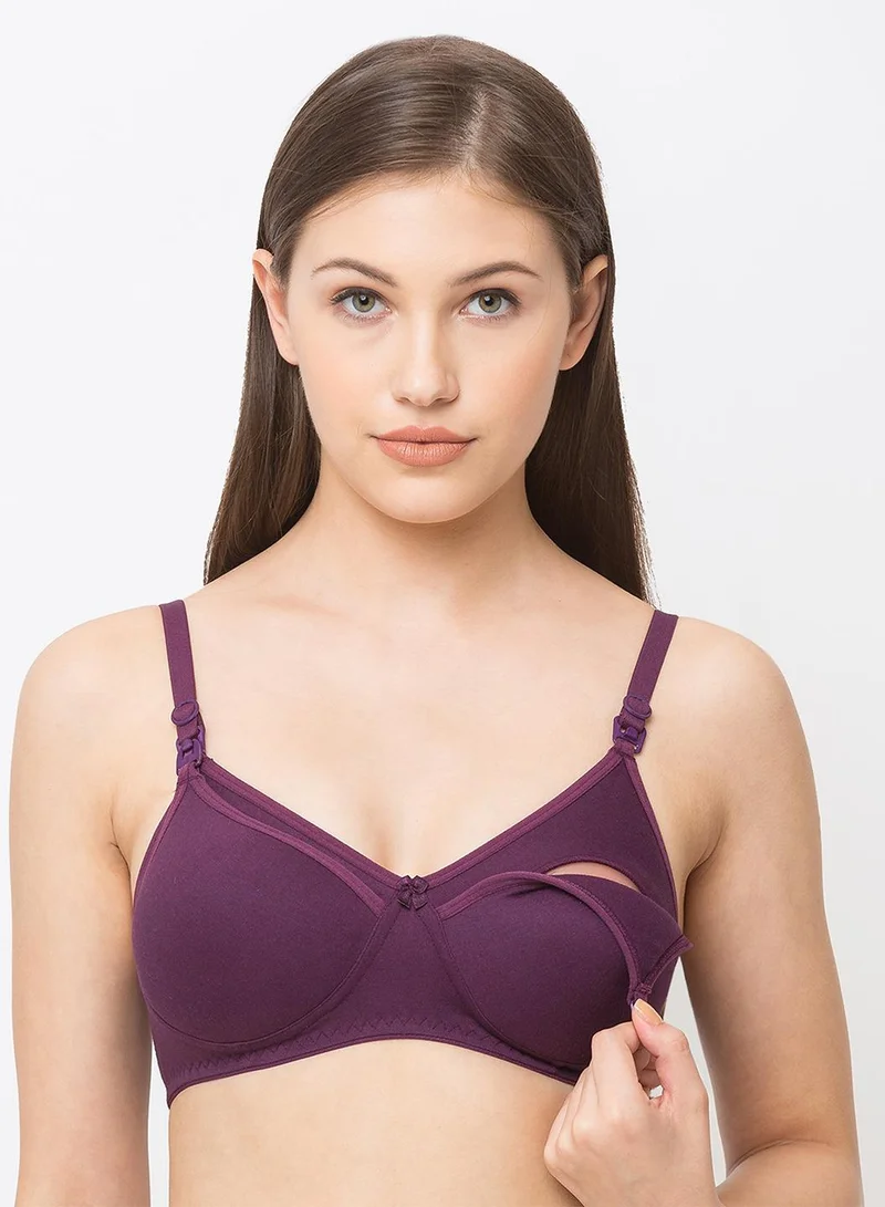 TUMMY Cotton Maternity & Nursing Bra Deep Magenta