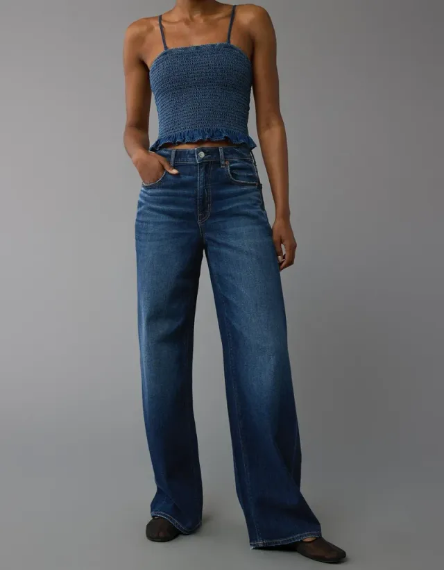AE Dreamy Drape Super High-Waisted Baggy Wide-Leg Jean