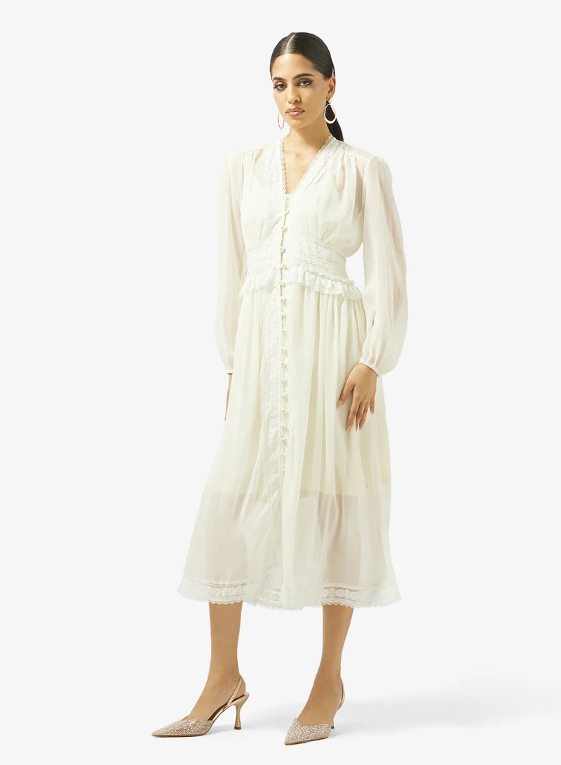 Lace-Trim Dress