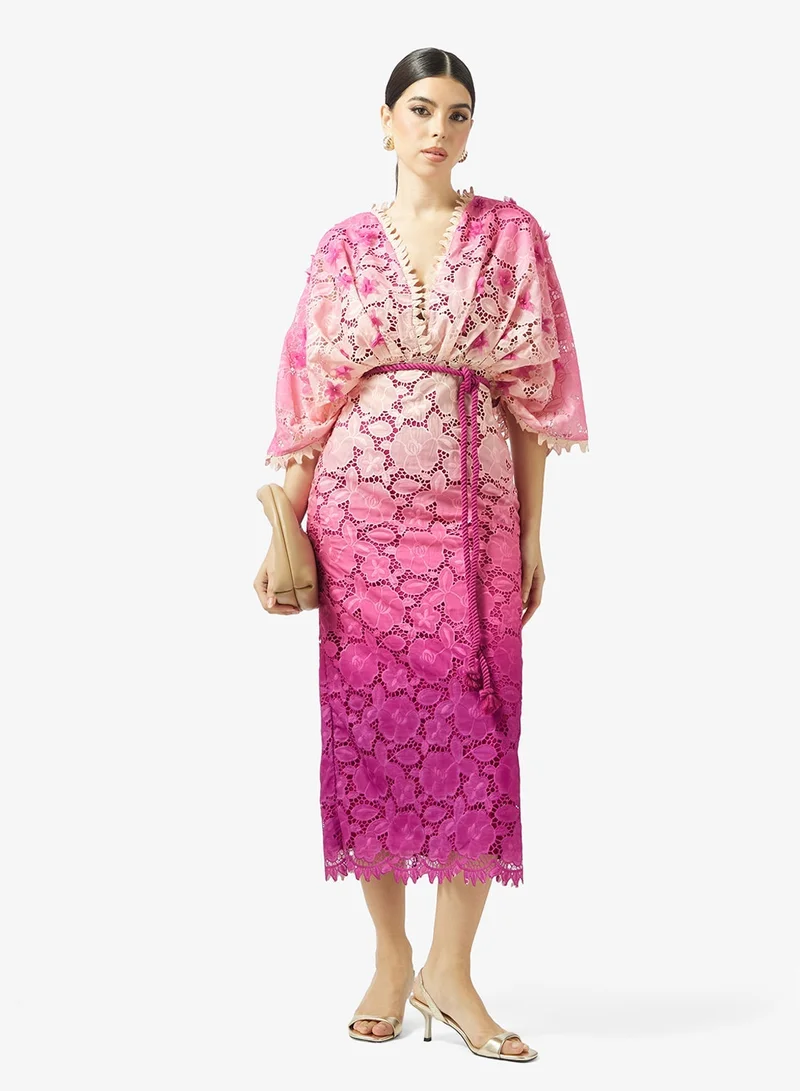 Lace Midi Dress Ombre