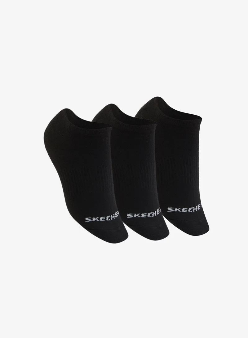 3-Pack Non-Terry No-Show Socks Black
