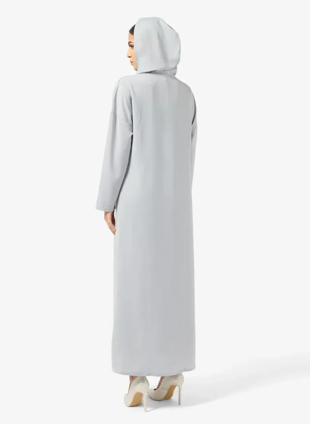 Festive Embellished Hooded Jalabiya for Women - Green – image 2