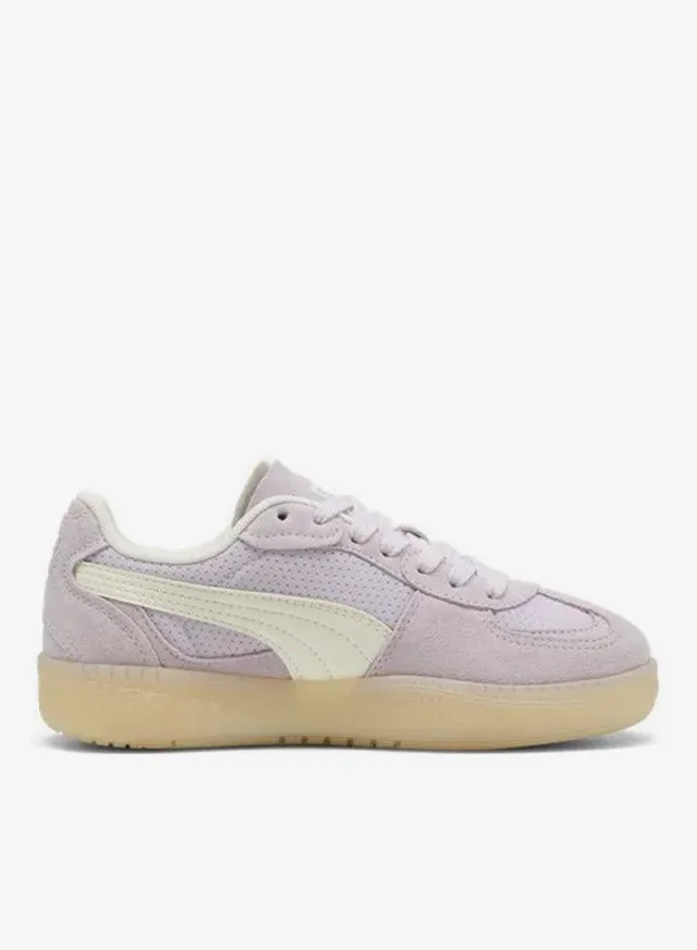 Lilac Frost Warm White Lace-Up Sneakers - Palermo Collection