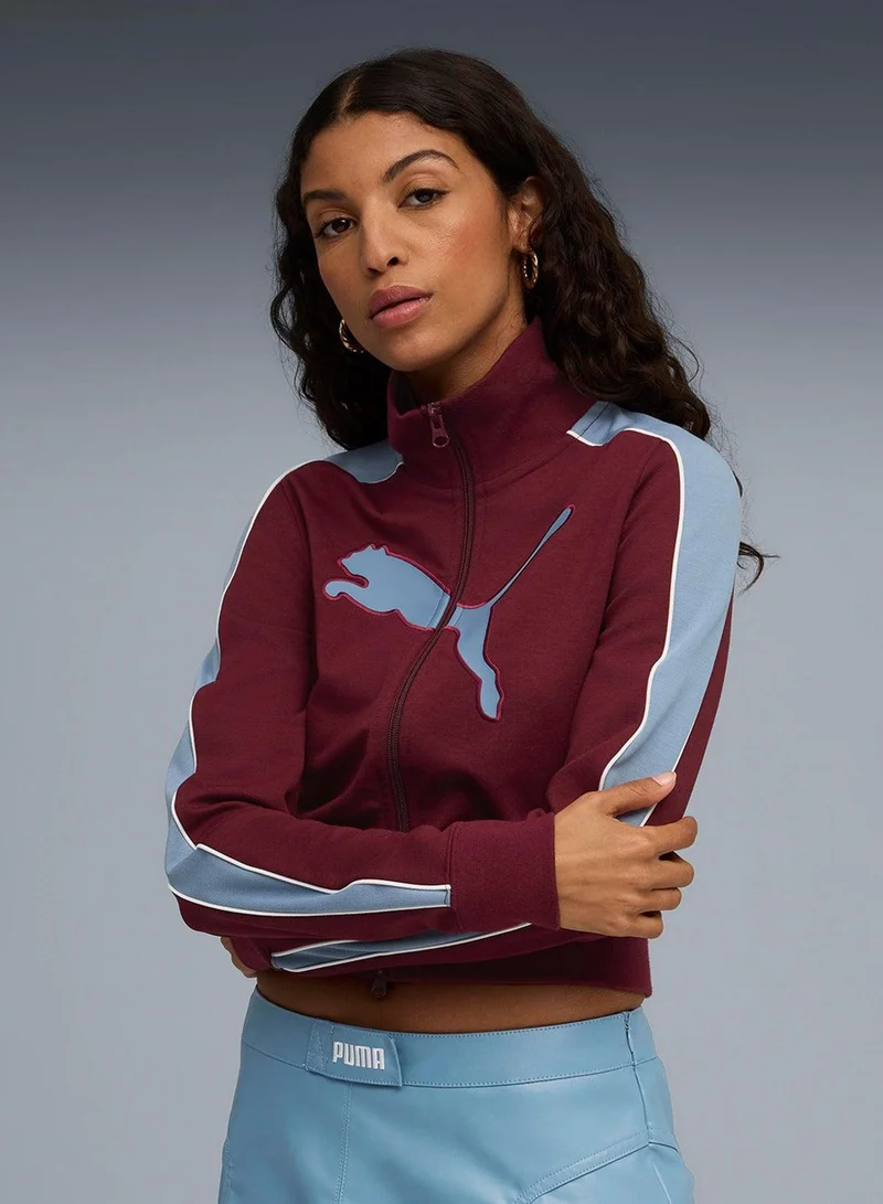 Women's Zip-Up Track Jacket Burgundy