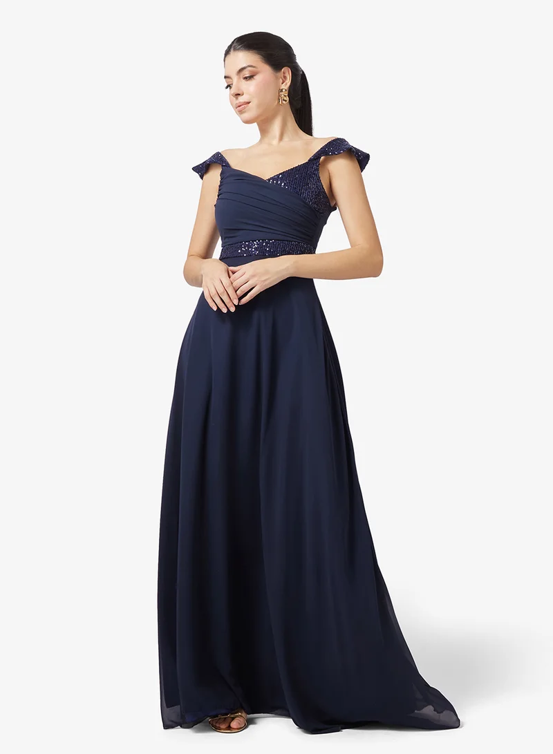 Embellished Off-Shoulder Dress