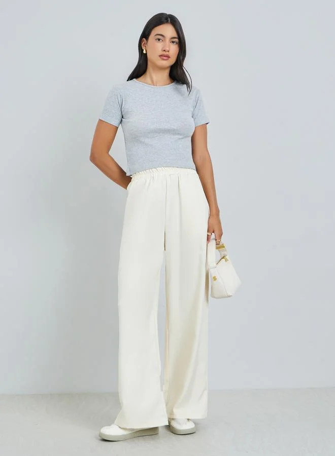 Wide Leg Pocket Pants Cream
