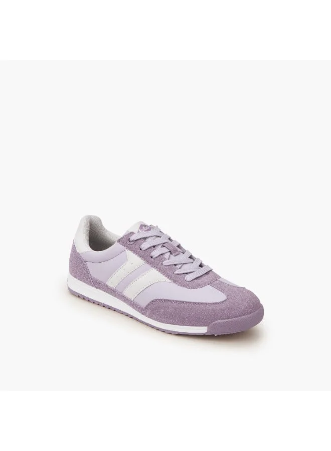 Women's Panelled Lace-Up Sneakers Purple