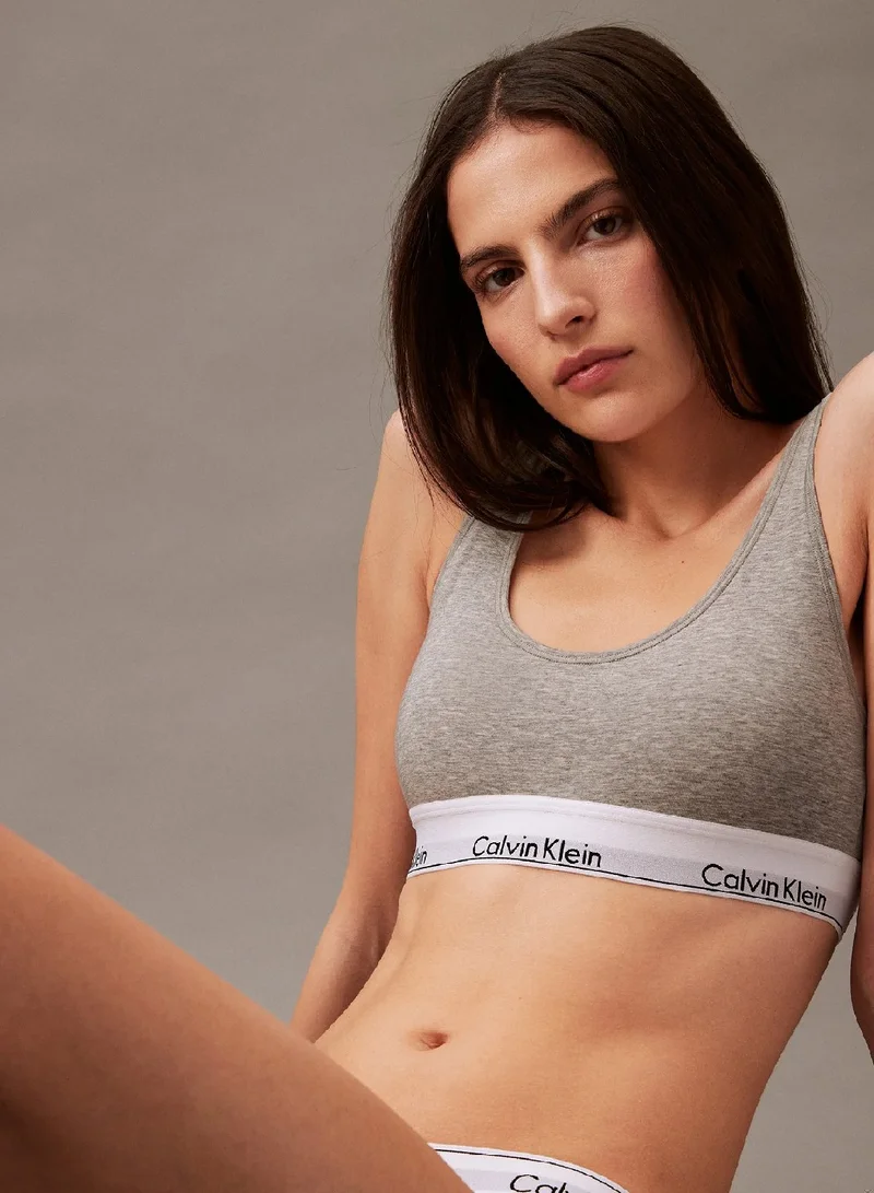 Modern Cotton Bralette Pale Silver