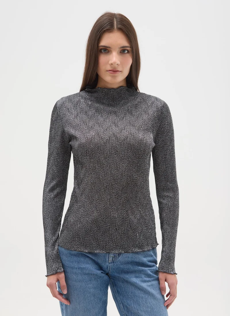 OVS Long-Sleeve Lurex Top Gray
