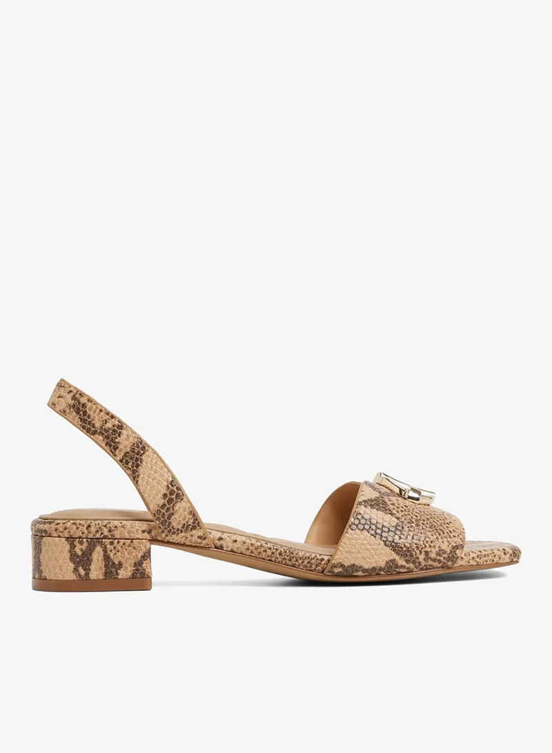 Jazmina Quilted Slide Sandals Tan