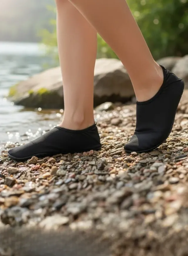 Black Unisex Yoga & Indoor Non-Slip Elastic Slippers – image 7