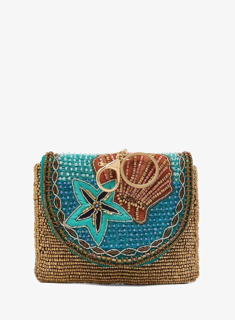 Embroidered Beaded Beach Inspired Bag Charm