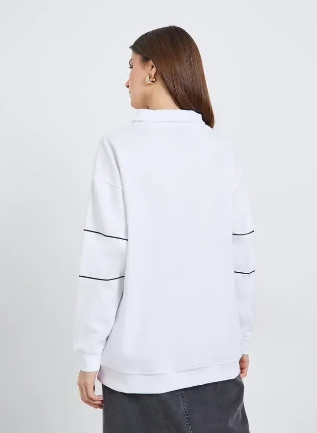 Women's Graphic Print Sweatshirt White – image 6