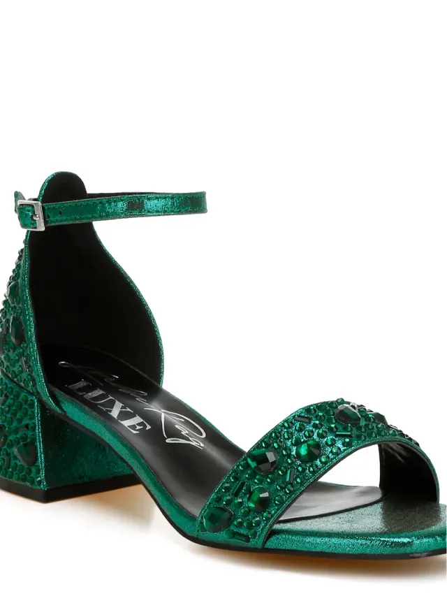 Rhinestone Shimmer Sandals Bronze – image 5