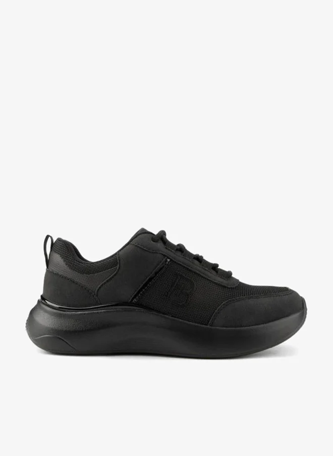 Flora Bella Panelled Lace-Up Sneakers Black