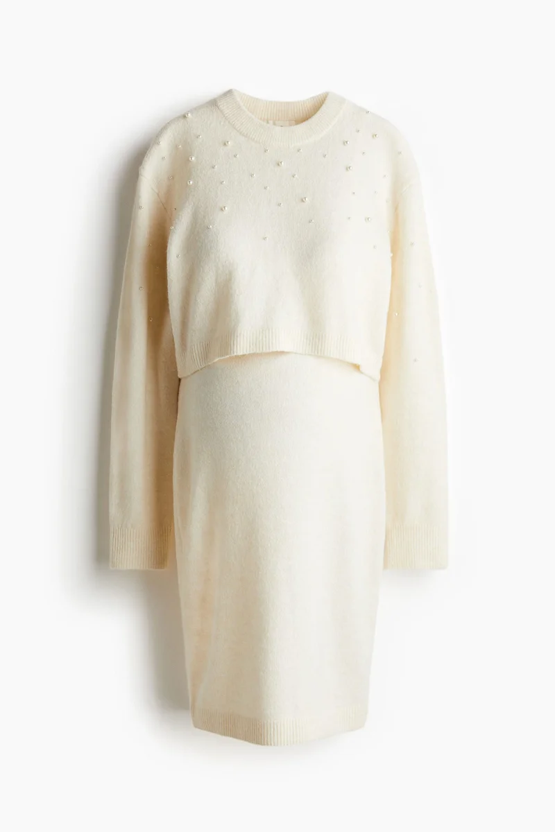 MAMA Embellished 2-Piece Set Beige