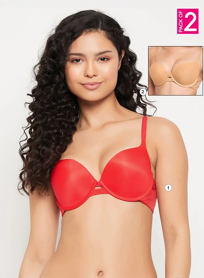 Clovia Pack of 2 Level 3 Push-Up T-Shirt Bras