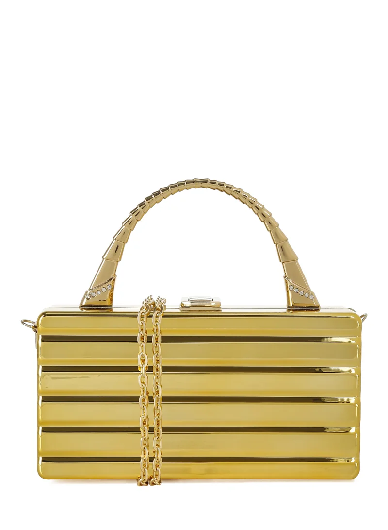 Metallic Mini Box Bag Gold