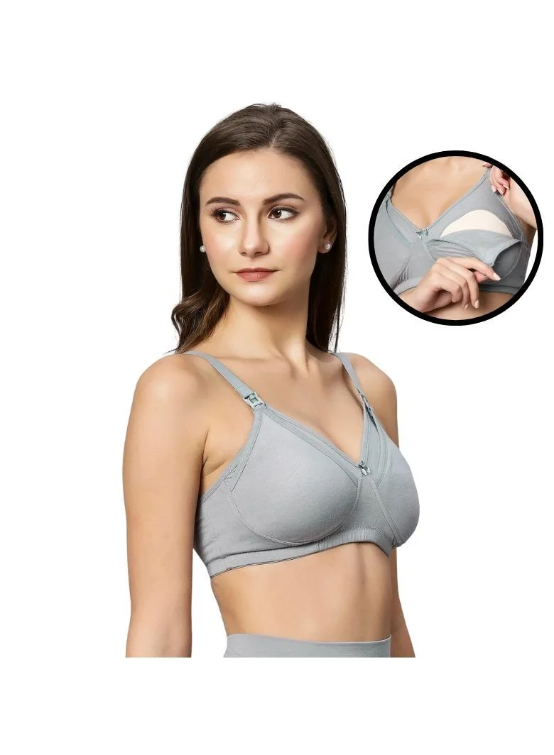 TUMMY Bamboo Cotton Nursing Bra Light Gray