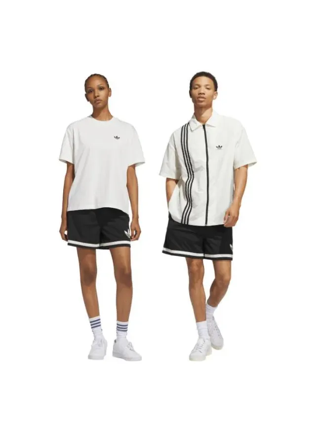 شورت كرة سلة للجنسين من Adidas Originals، أسود/عاجي