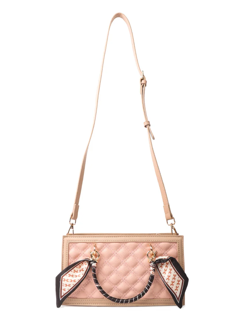 High Street Quilted Handbag Pink