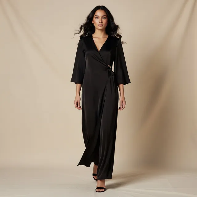 Wide Leg Buckle Detail Jumpsuit Black