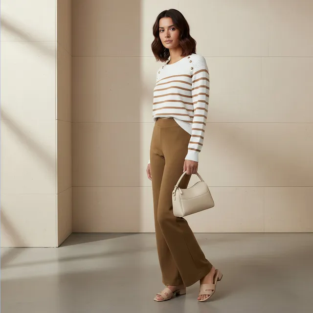 High-Rise Bootcut Ankle-Length Trousers - Viscose Blend – image 2