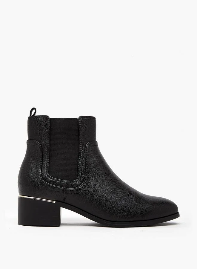 Flora Bella Block Heel Chelsea Boots Black