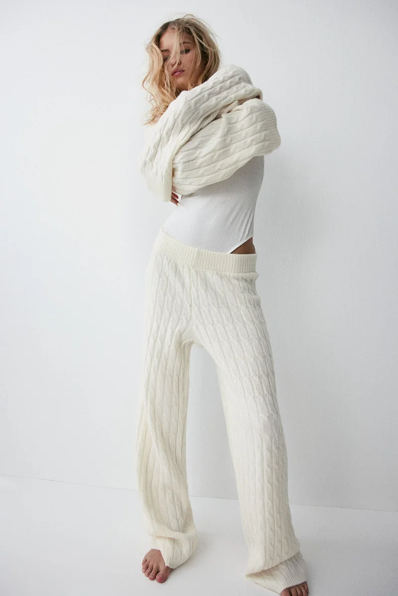 Cable-Knit Trousers